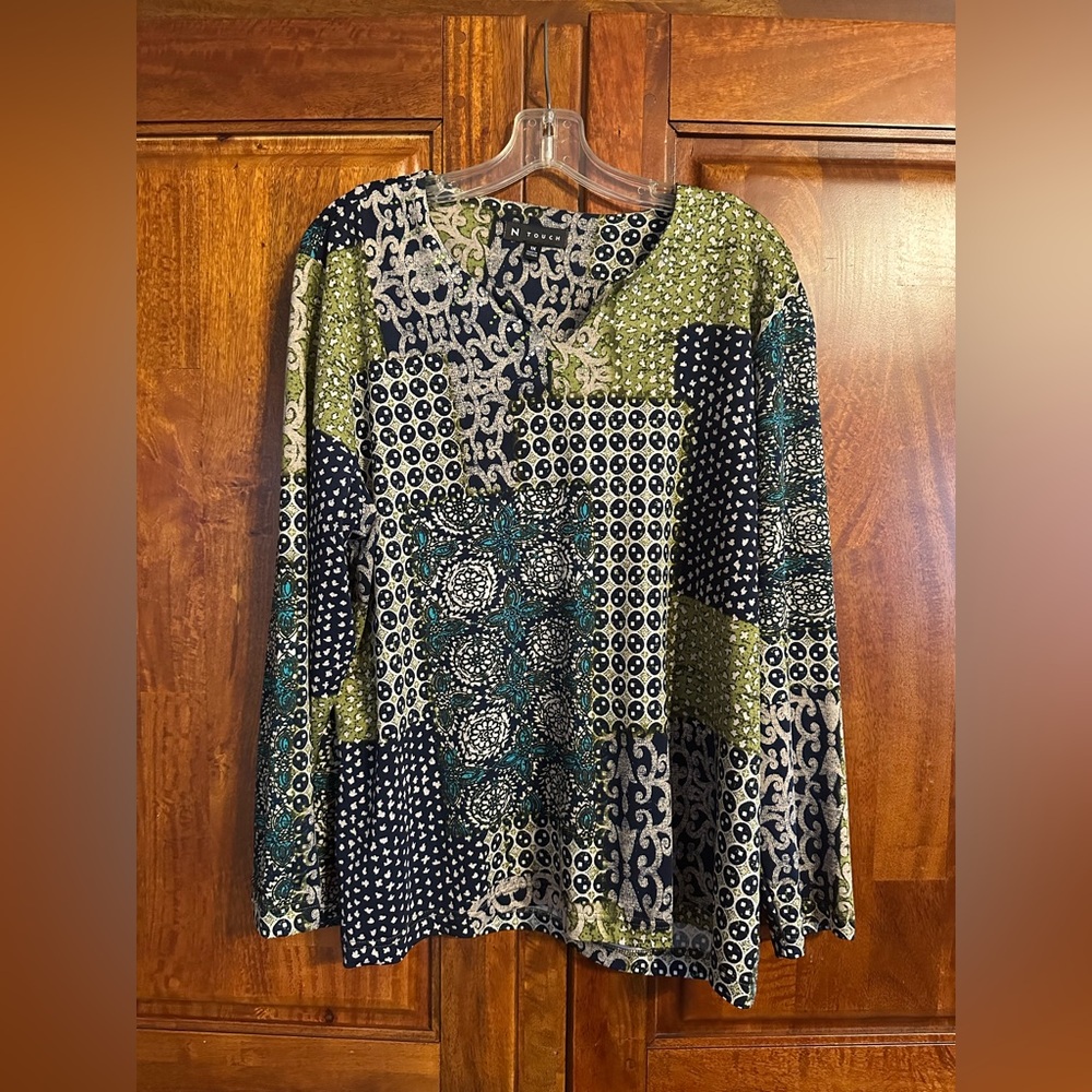 N Touch Patchwork Long Sleeve Women’s Blouse